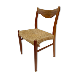 Mid-century teak dining chair by Arne Wahl Iversen for Glyngøre Stolefabric