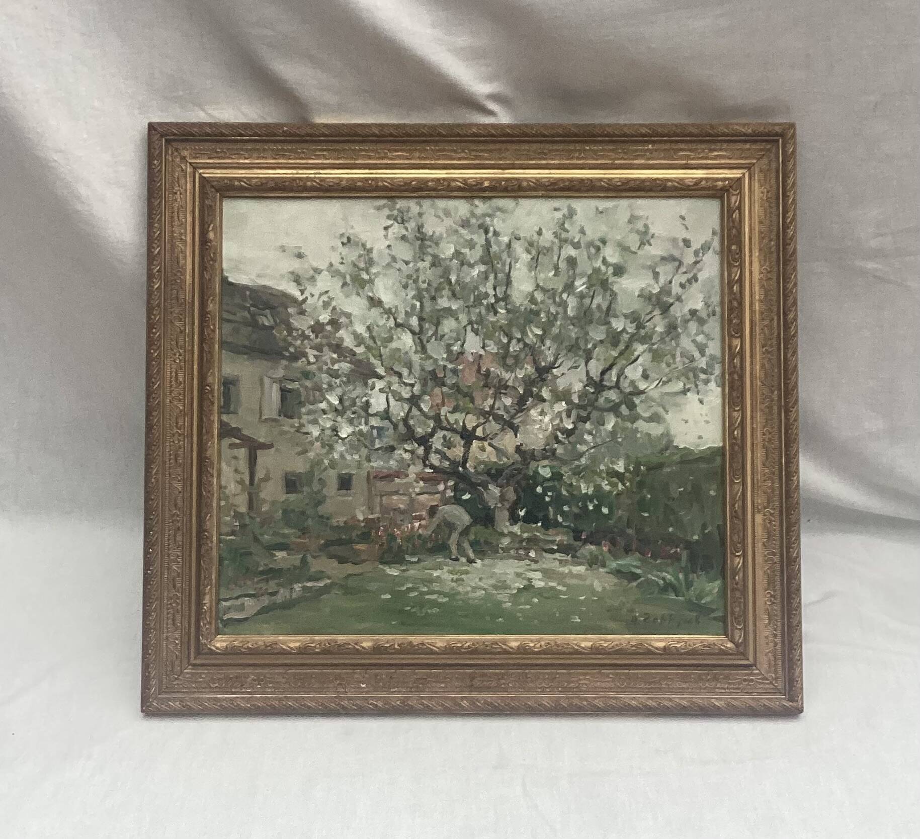 Painting signed Oil on canvas dimension: height -50 cm- width -56 cm-