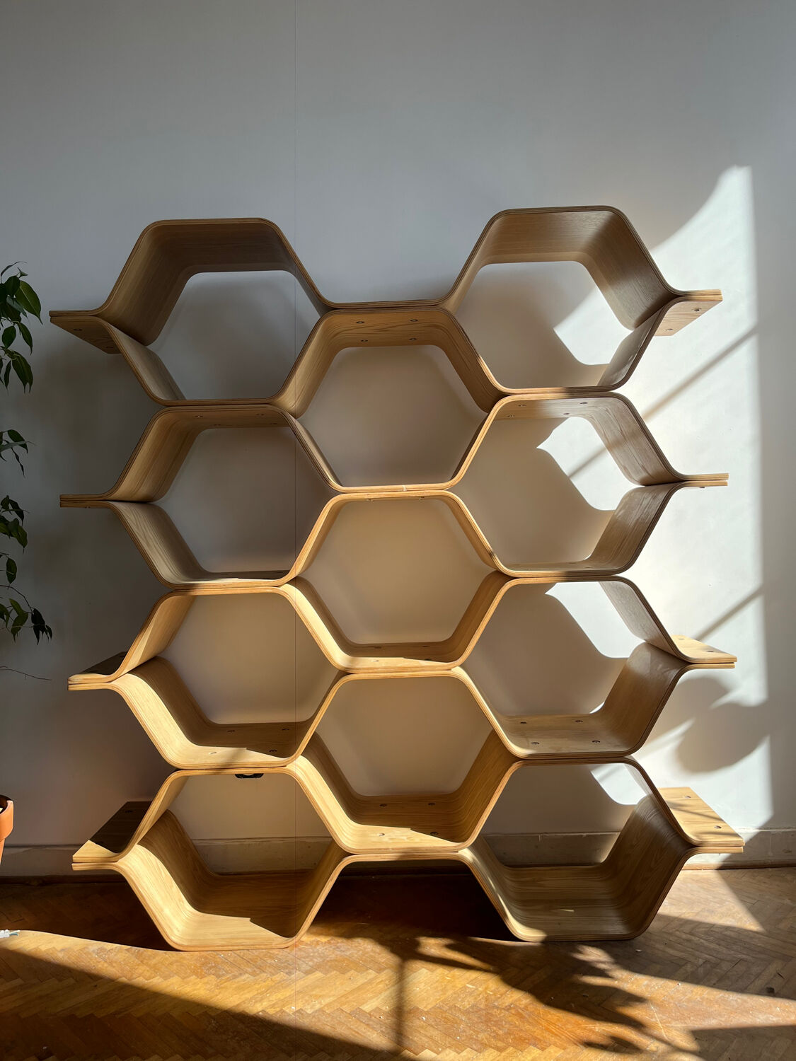 Honeycomb shelf made in design