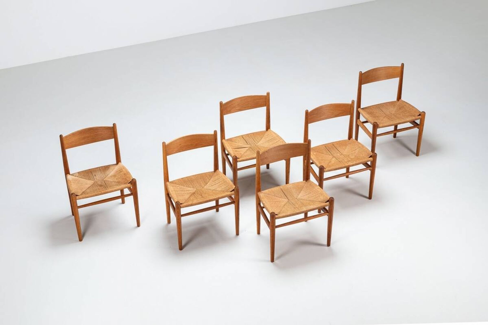 Hans Wegner model CH36 dining chairs in oak Carl Hansen & Son Denmark 1970