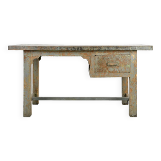 Weathered solid wood desk