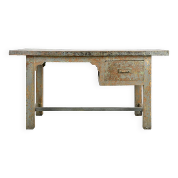 Weathered solid wood desk