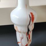Dalian Glass Co Ltd. Snowflake vase. Smoked swirl decoration. Height 25.5