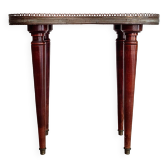 Table mini bois et marbre - bout de canapé ancien