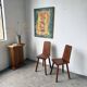 Paire de chaises brutaliste en chêne 1950