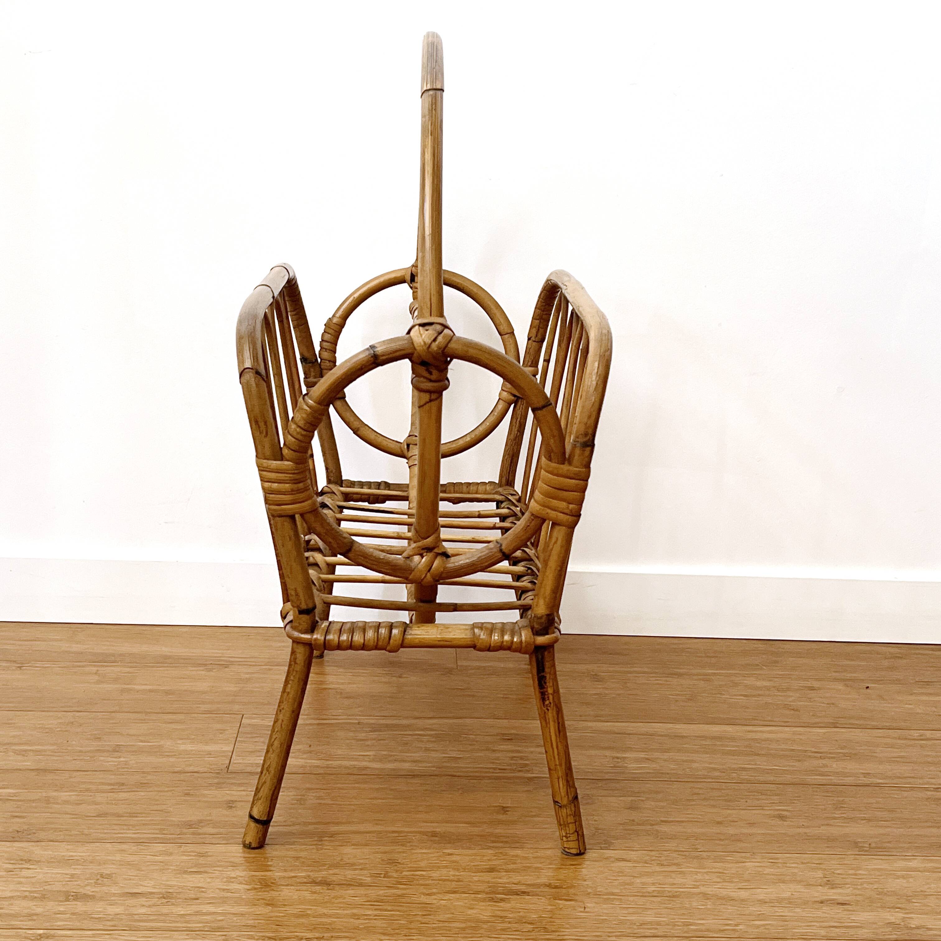 Rattan magazine rack