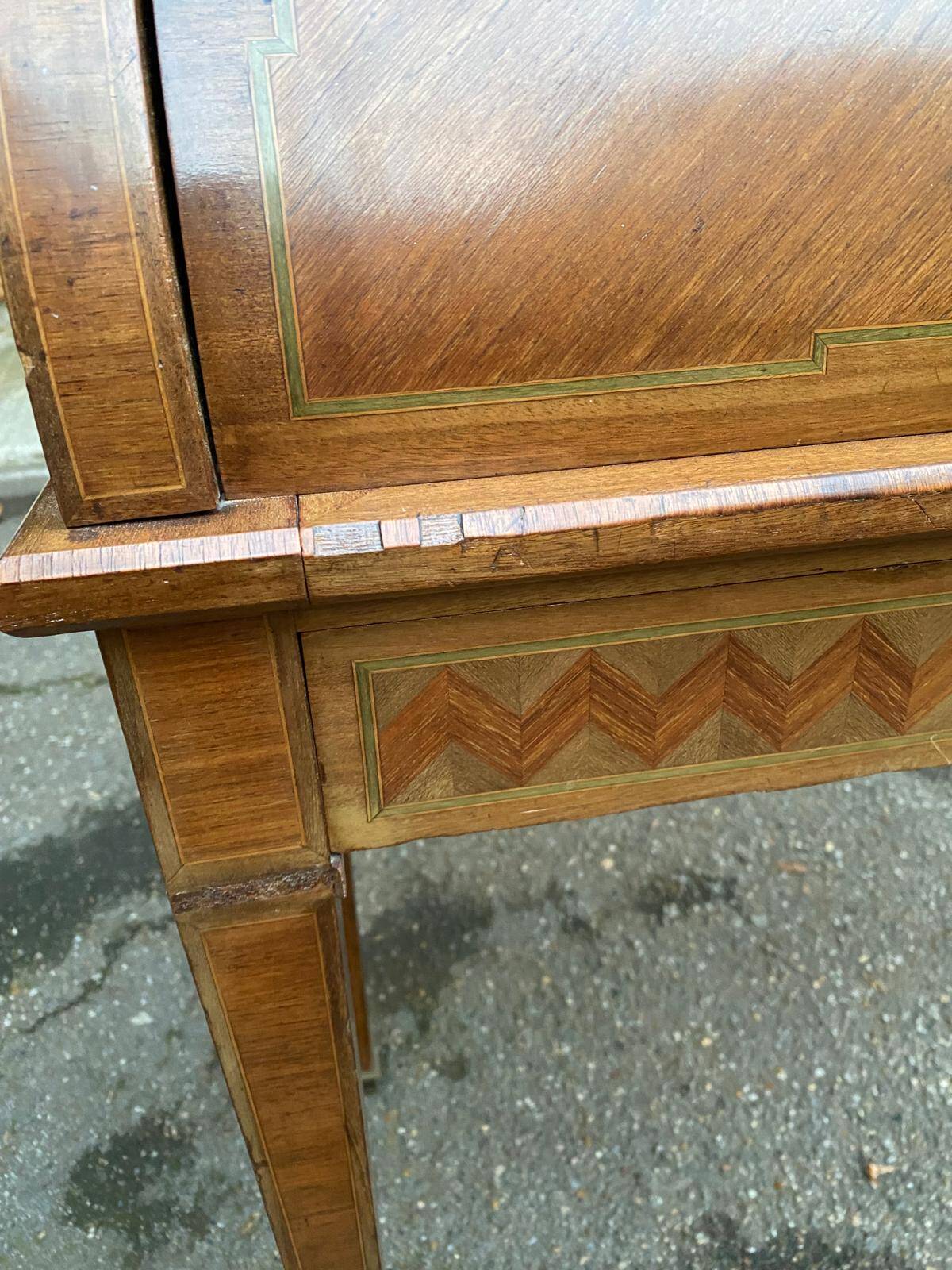 19th century wooden cylinder desk secretary