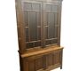 XL vintage display cabinet in wood, very tall, with embossed glass.