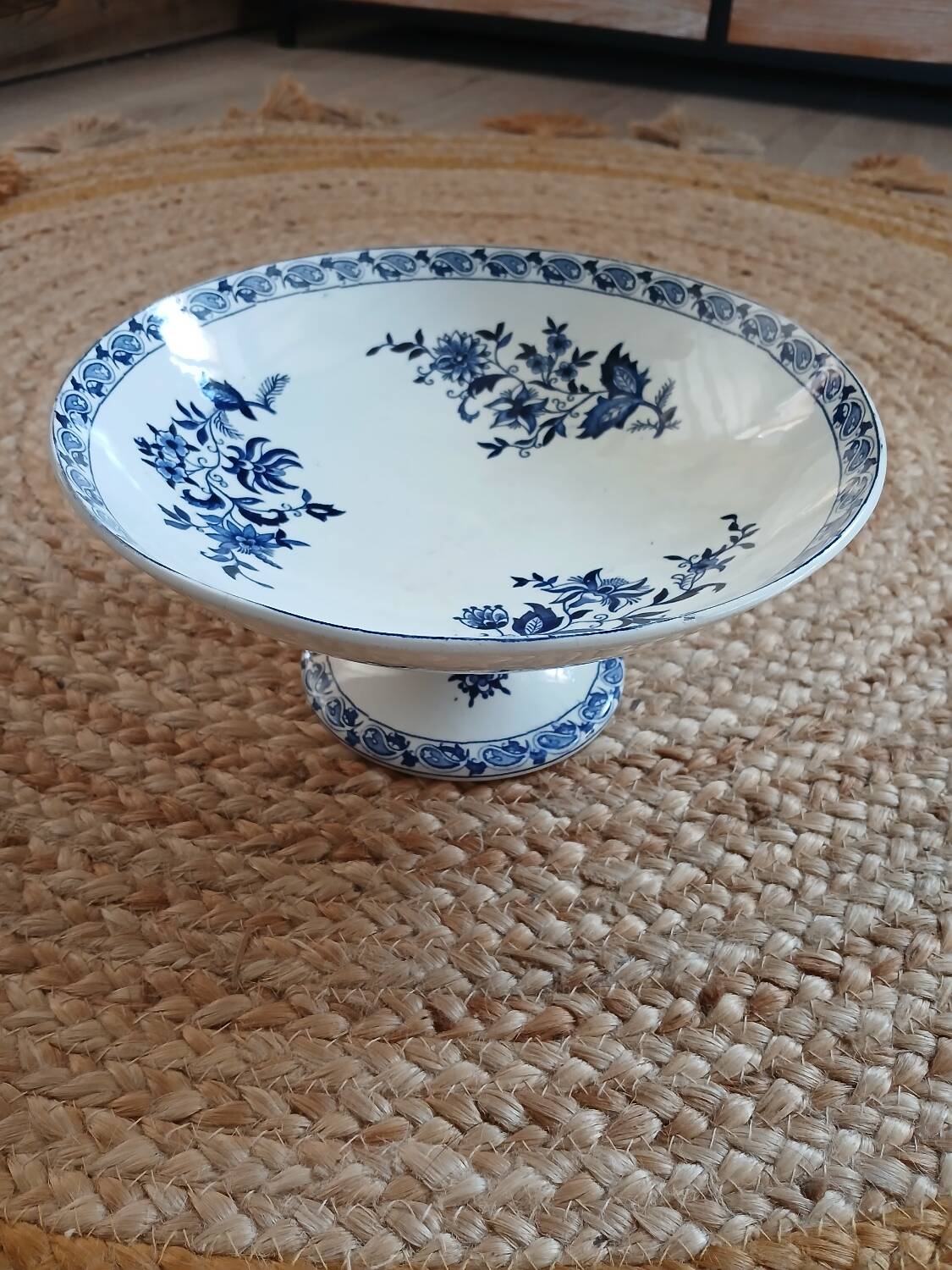 Antique compote dish in ironstone