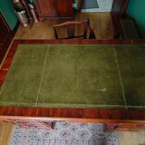 English-style mahogany desk and green leather top