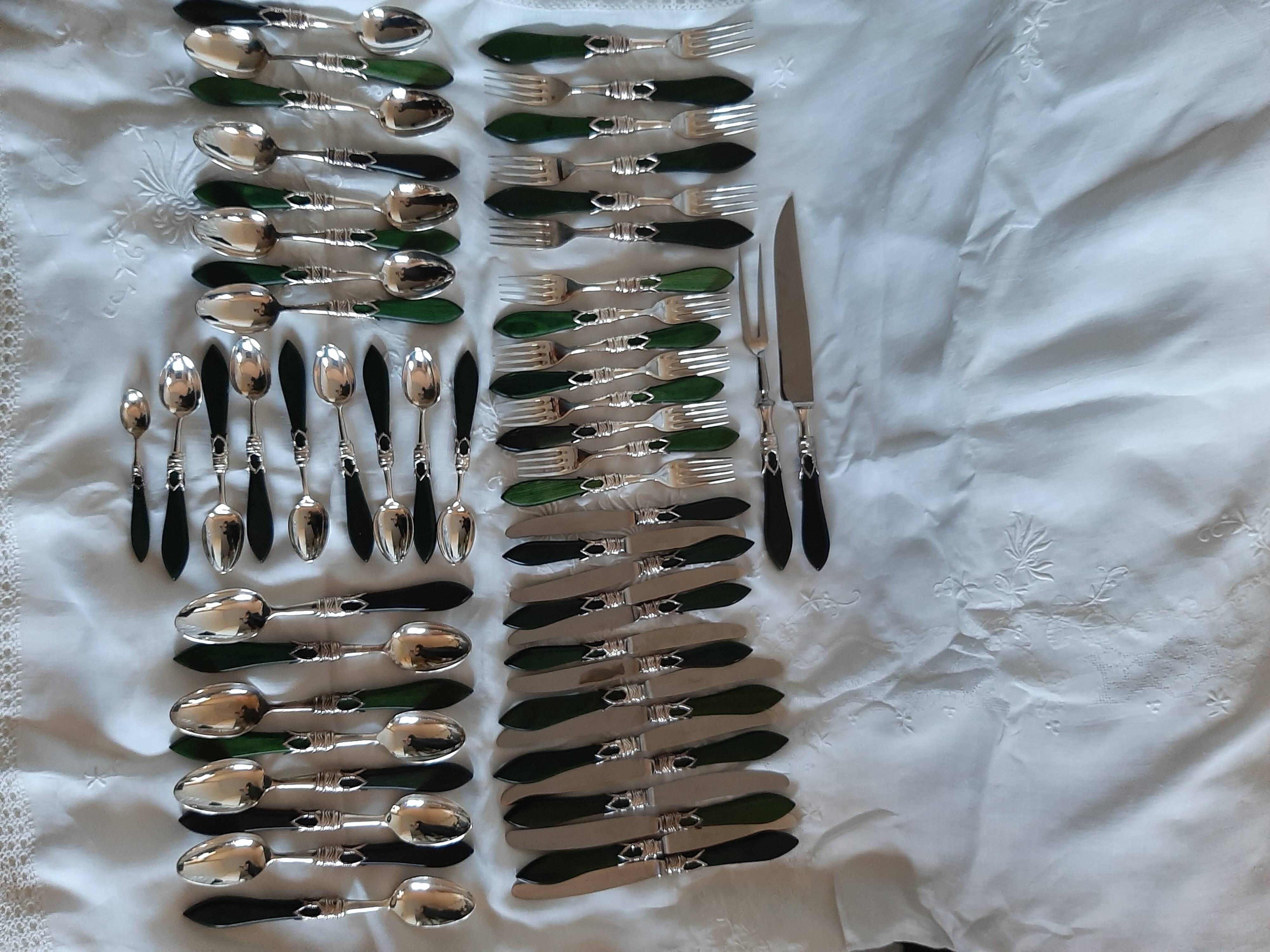 Laure Japy silver-plated metal and wood cutlery set x8