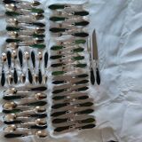 Cutlery set x8 Laure Japy silver metal and wood