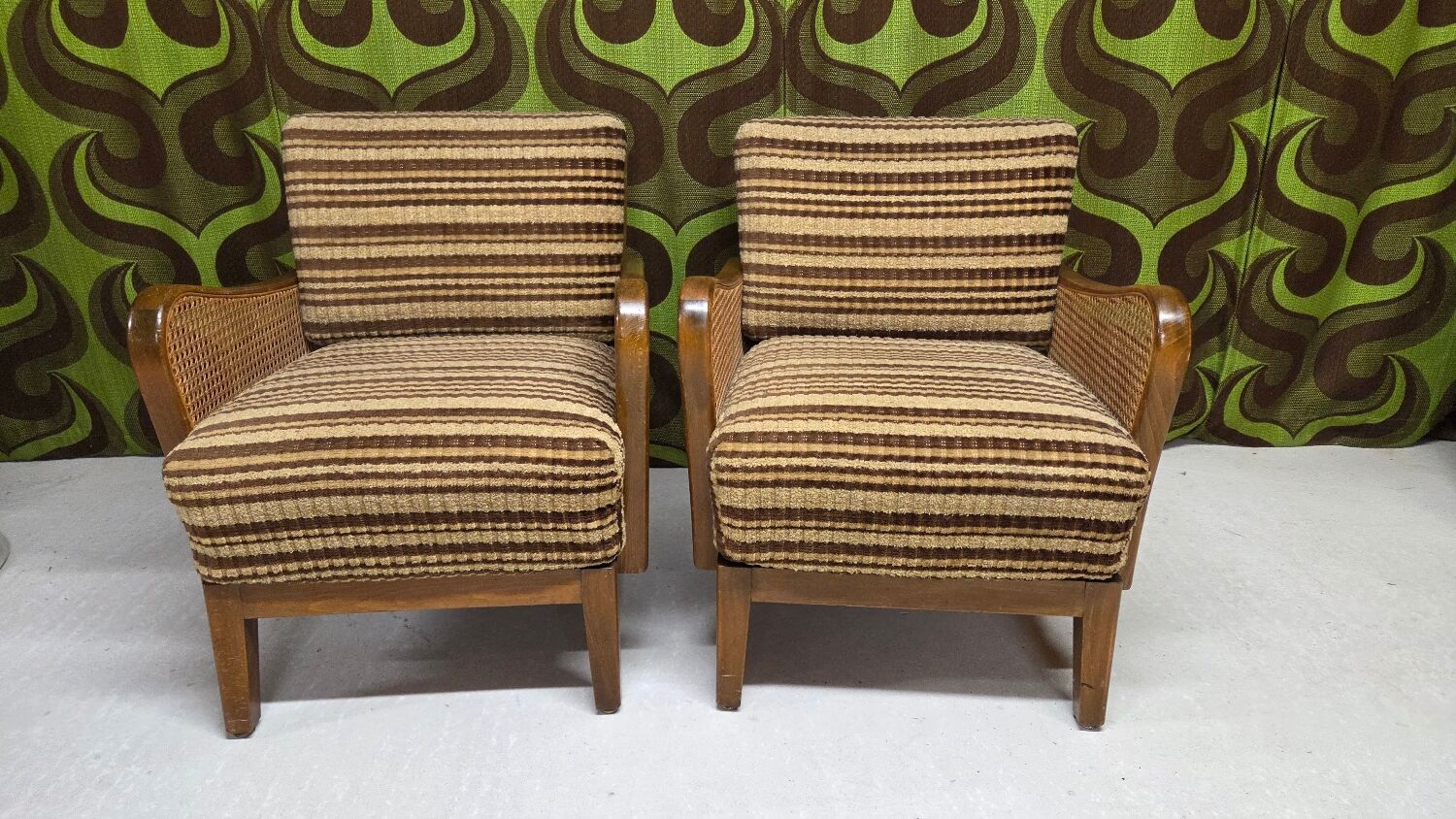Art Deco armchair pair 1950