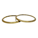 2 Vintage Mirrored and Gold Aluminum Serving Trays