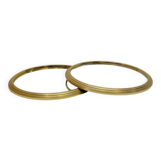 2 Plateaux De Service Vintage En miroir et Aluminium Doré