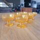 6 orange glass ice cream cups