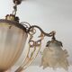 Old Art Deco style chandelier in bronze 4 fires