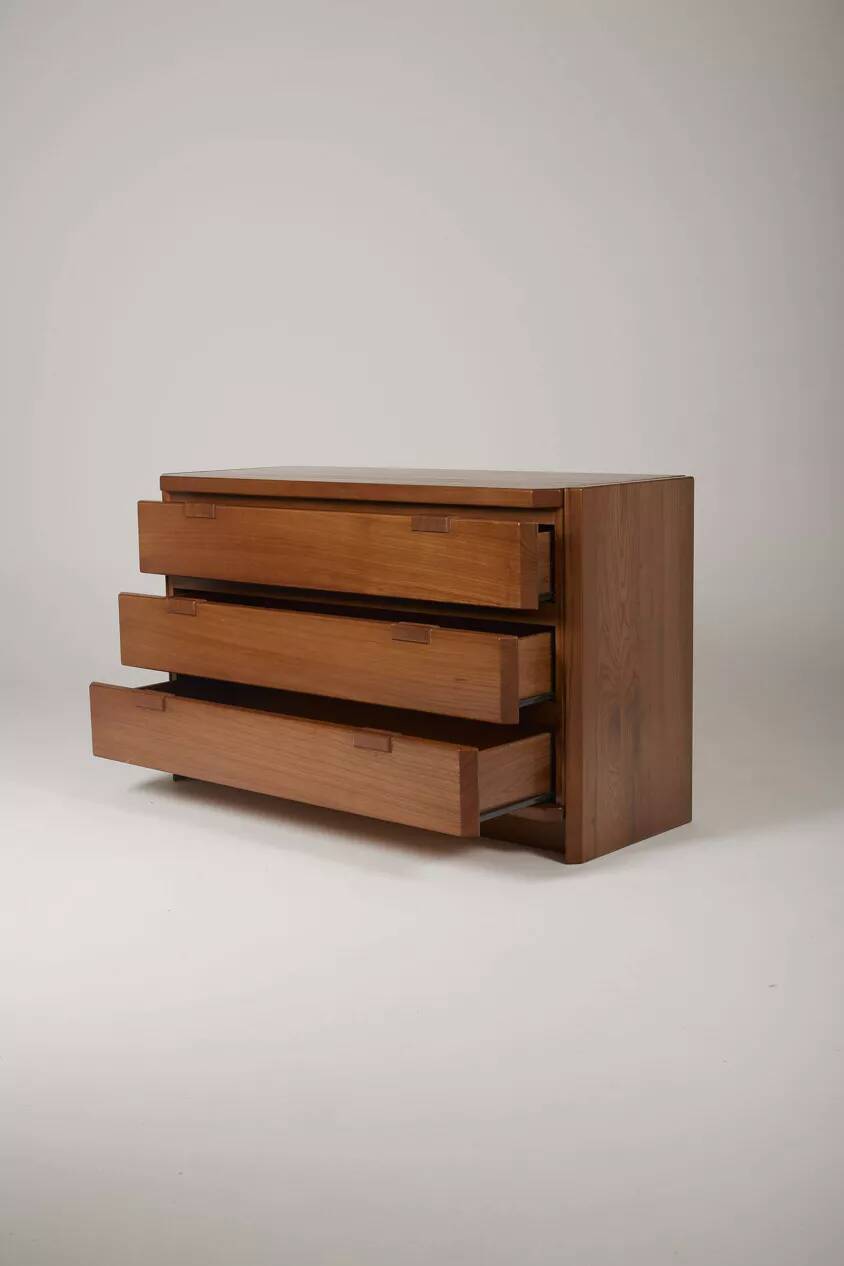 Elm wood chest of drawers by Luigi Gorgoni