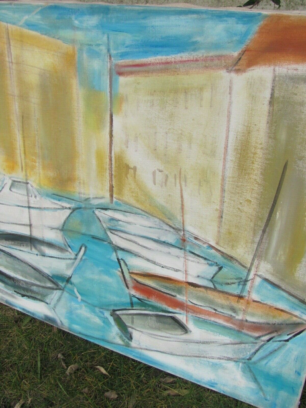 Large-format painting Marine Port of Collioure