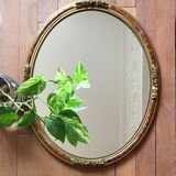 Pair of oval mirrors with stucco and lasca frame 55x44cm