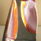 Raku ceramic vase, brutalist, gilded, design by Tony Evans