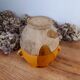 Old glazed terracotta grease pot