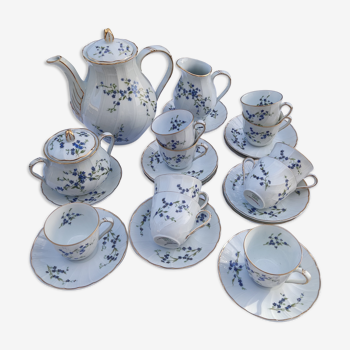 Service à café - Bernardaud pour Limoges - modèle  " Myosotis "