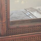 Vintage bamboo and cane mirror