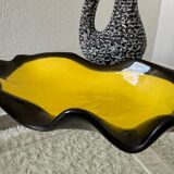 Large yellow ceramic pocket tray from the 50s