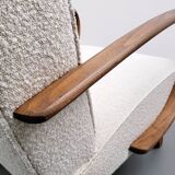 1930 Jindrich Halabala Bentwood Armchair in Ivory Premium Buckle