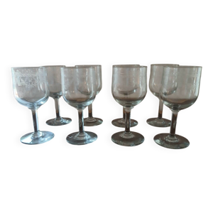 Lot de 8 verres en cristal - meisenthal