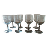 Set of 8 crystal glasses from Meisenthal - Pasteur model - Empire decor