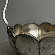 Plat ancien en verre et métal argenté