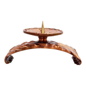 Brutalist candle holder in copper bronze