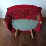 Lot de 2 fauteuils crapauds en velours rouge