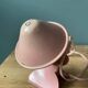 Mushroom lamp with pliers, pink vintage e-reader