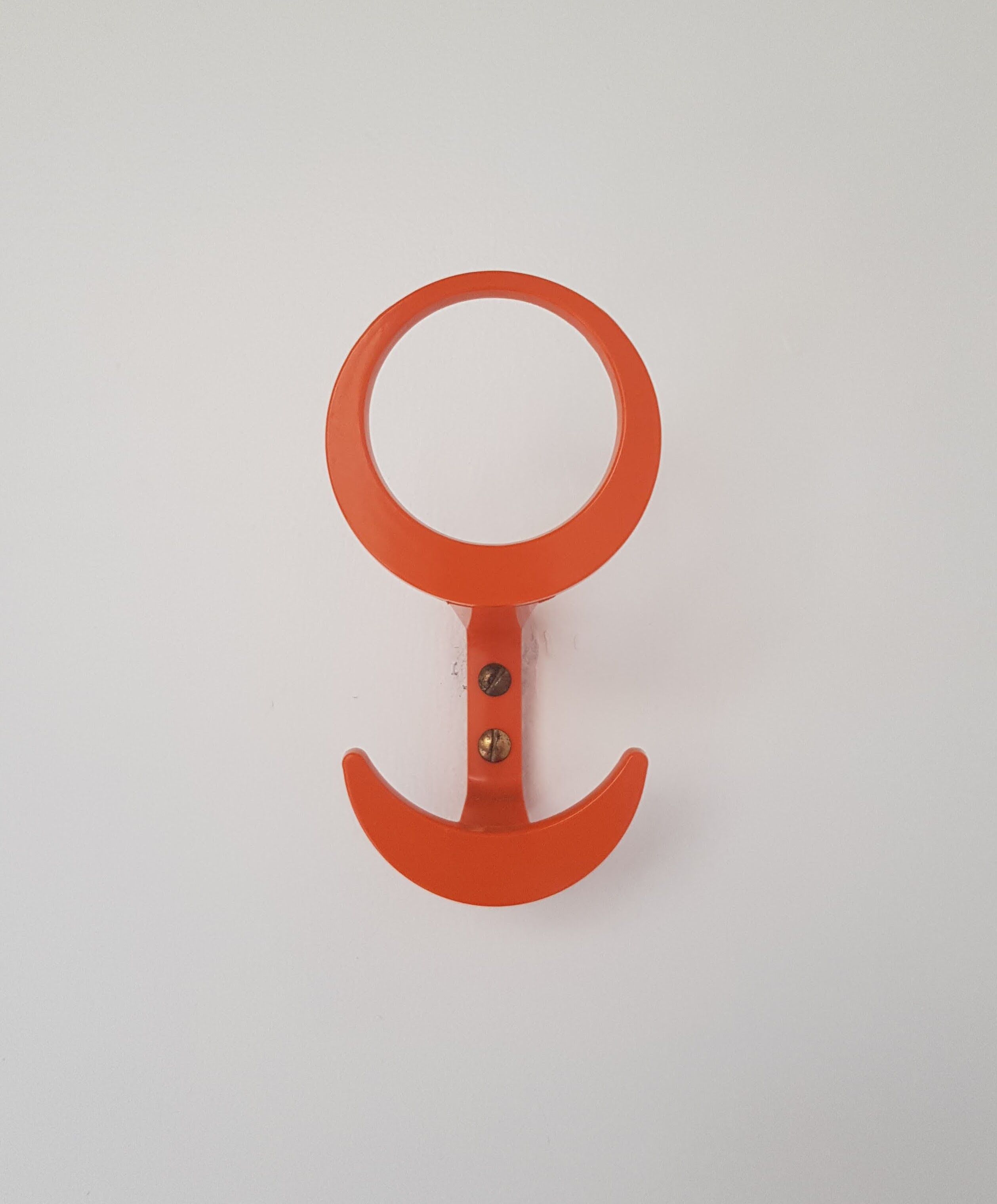 Set of Three Space Age Plastic Orange Wall Hooks by KM Austria, 1960s