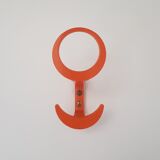 Set of Three Space Age Plastic Orange Wall Hooks by KM Austria, 1960s