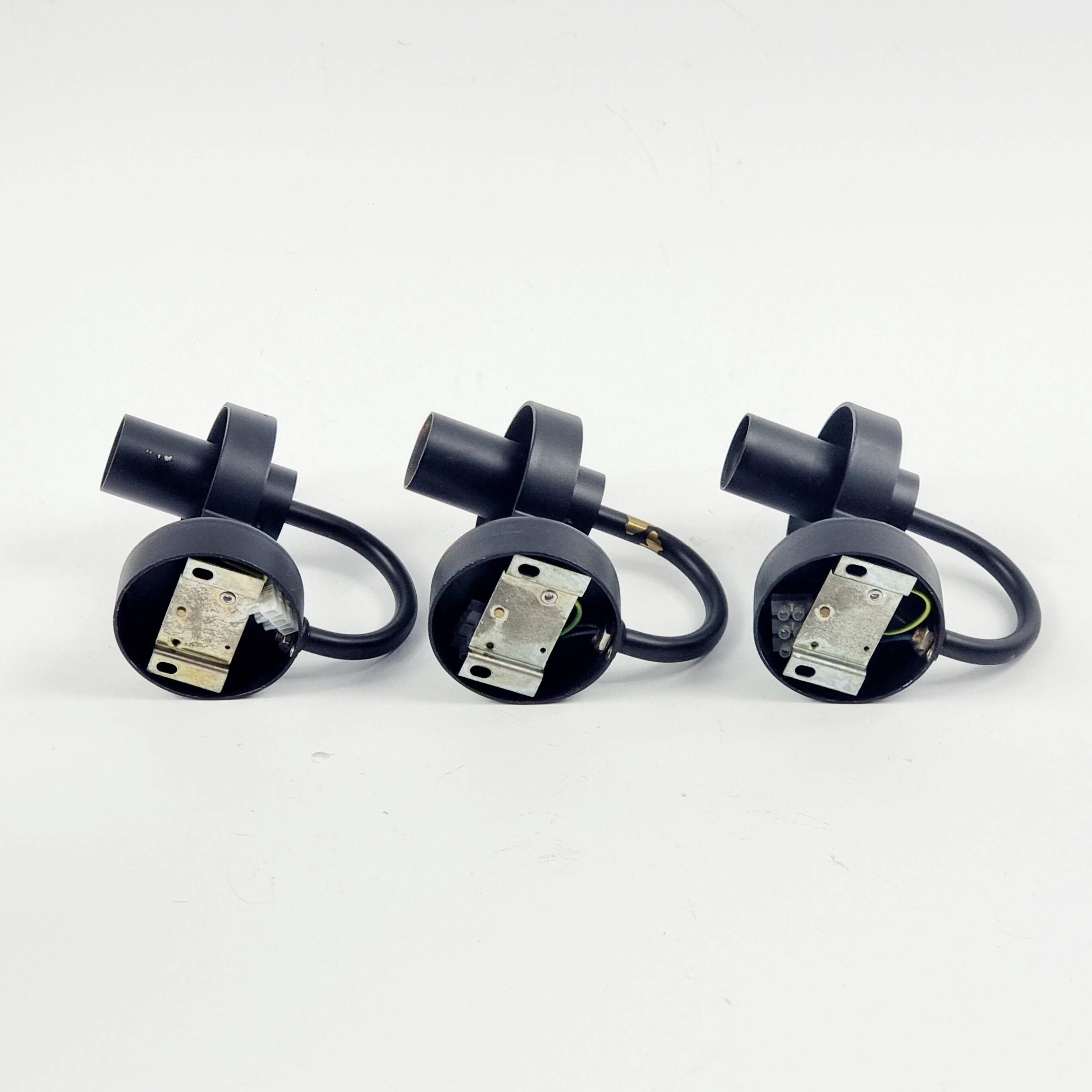 Set of 3 Vintage Glass Wall Lights from Limburg, Germany, 1970s/1980s