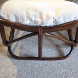 Rare-Vintage - Set of two rattan and bamboo armchairs - reclining armchairs - 80s