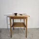 70s Hardwood Coffee Table with Slatted Shelf