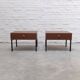 Modernist pair of bedside tables with drawers, 1960s