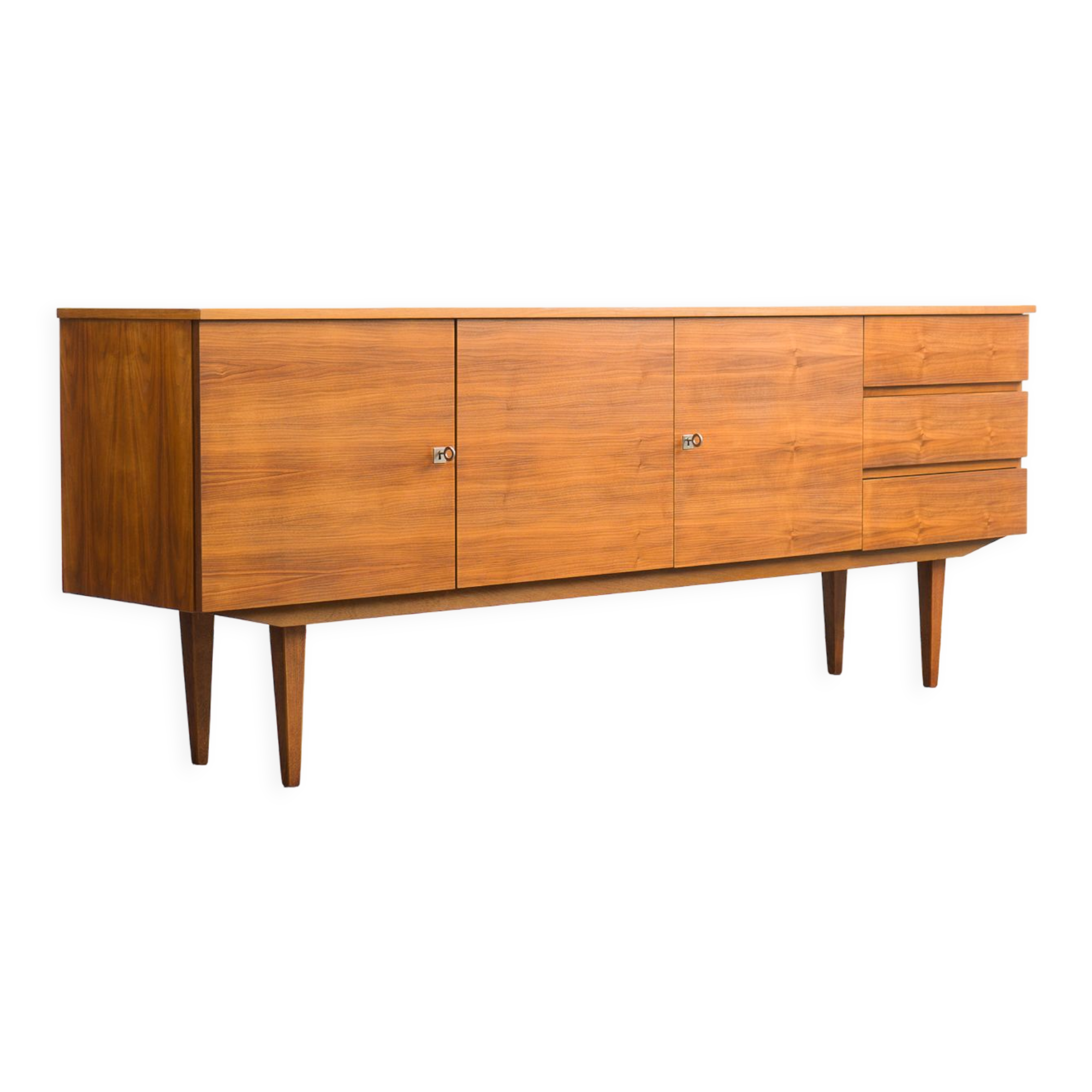 60s walnut sideboard, restored, 200cm