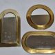 Set of three antique Moroccan brass mirrors, 32 cm