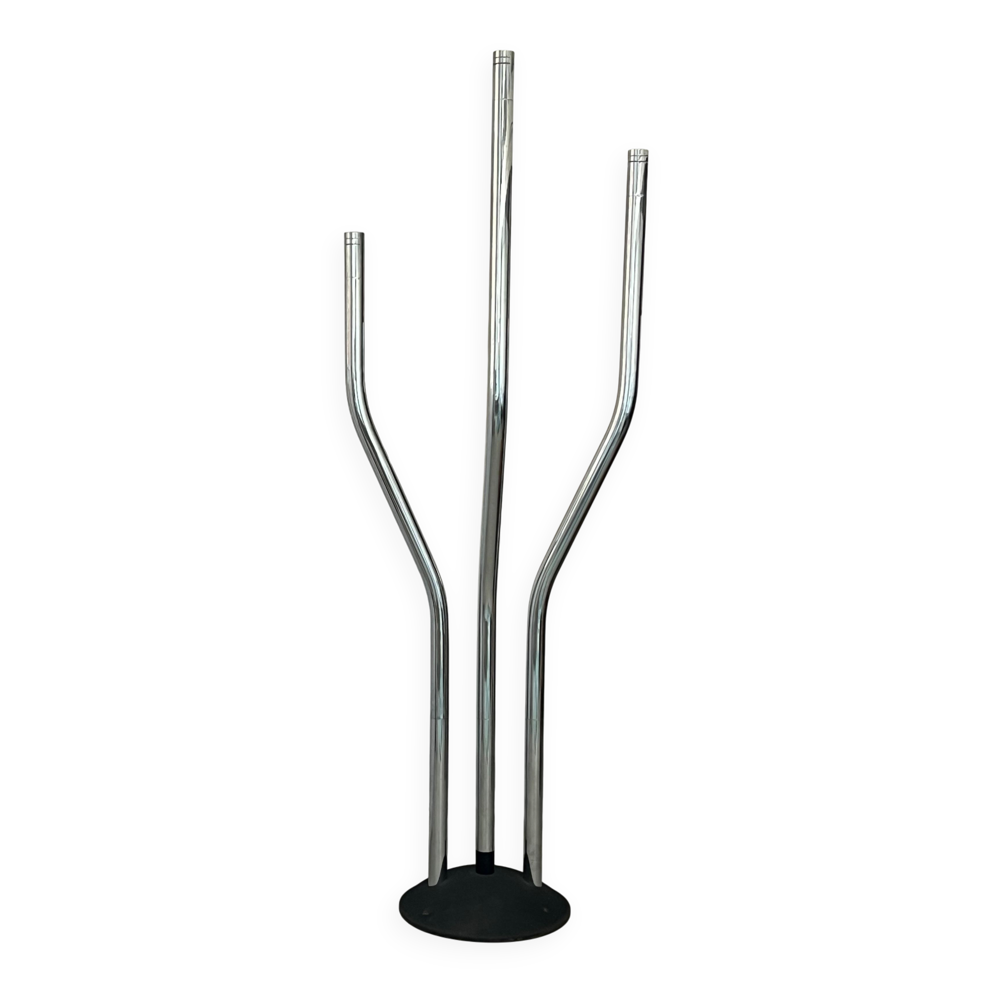 Massive Sculptural Chromed Floor Lamp, adjustable arms, Italian Collectible
