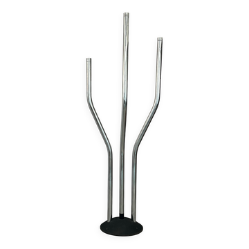 Massive Sculptural Chromed Floor Lamp, adjustable arms, Italian Collectible
