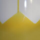 Old white and yellow opaline ice bucket