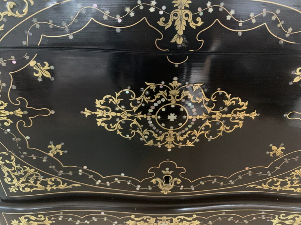 Cave a liqueur complète Napoléon III Marqueterie boulle Coffret ancien