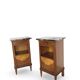 Tables de chevet italiennes en placage d'acajou avec de splendides