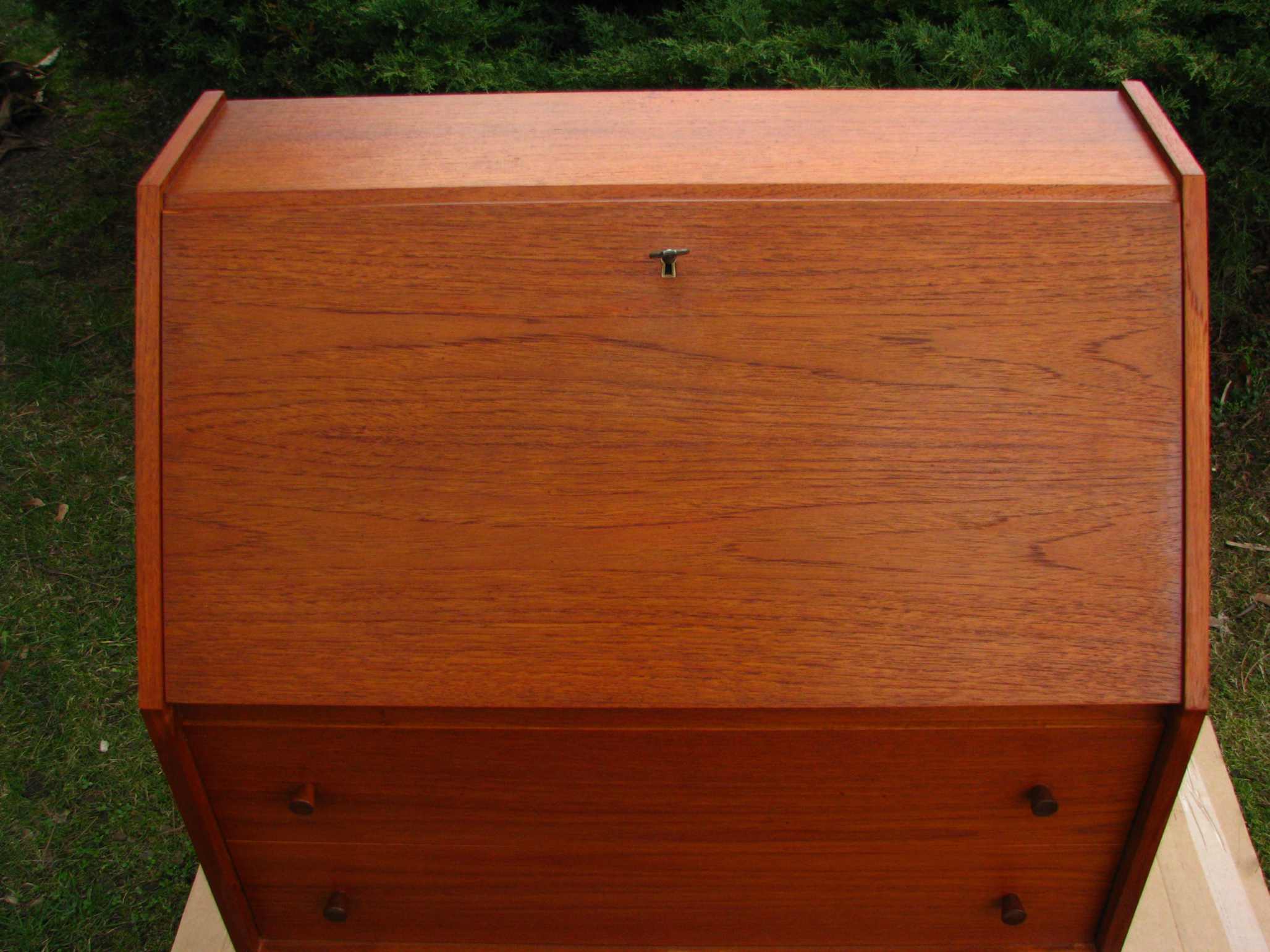 Secretaire with a key from the 1960s / 70s, Denmark, teak wood